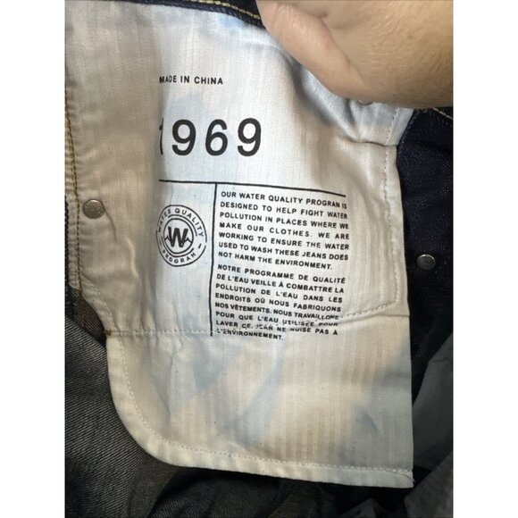 GAP 1969 Selvedge Jeans Mens 31x30 Original Fit Rinsed Selvage Dark Denim - Picture 8 of 9